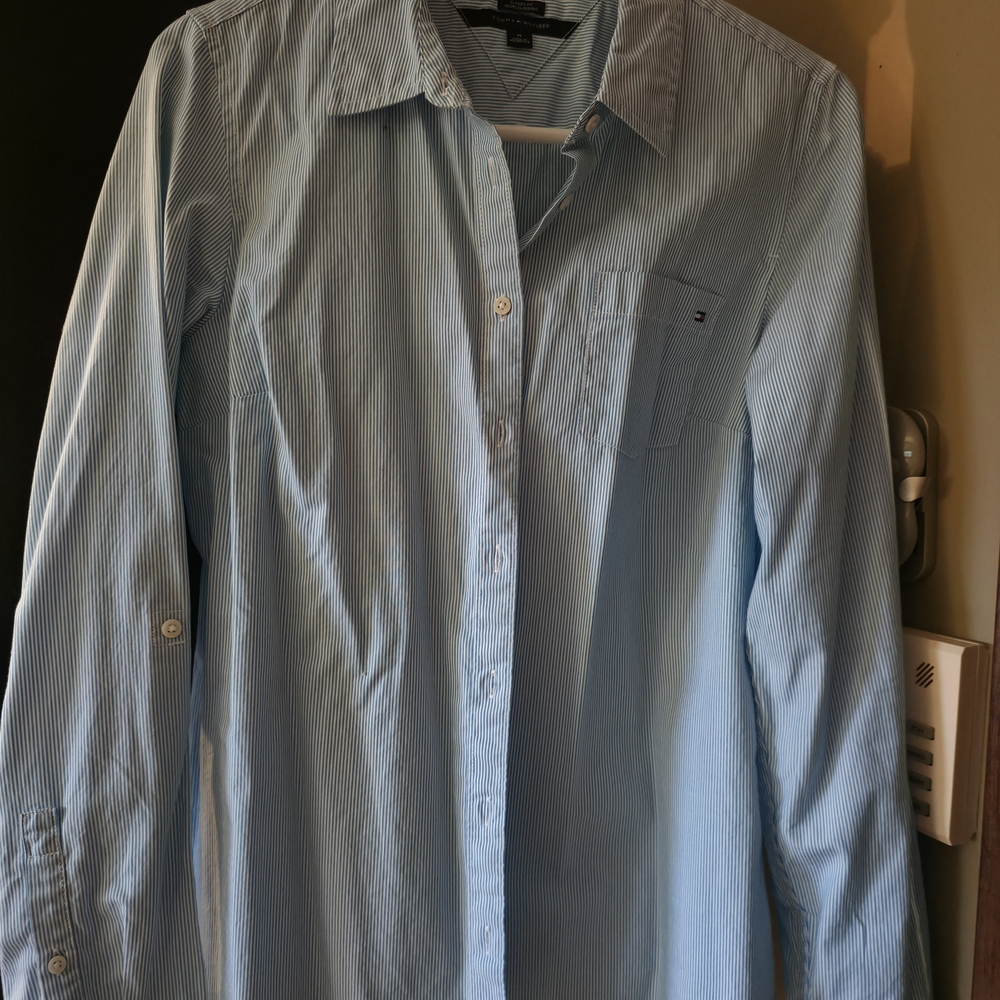 Tommy Hilfiger Men's Sky Blue Striped Shirt
